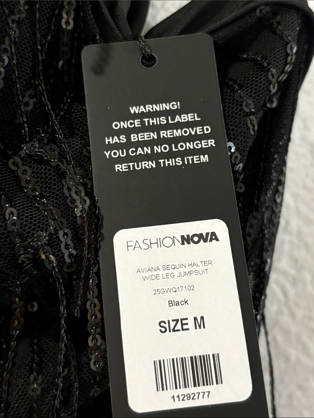 Fashion Nova Black Sequin Jumpsuit - Picture 4 of 7